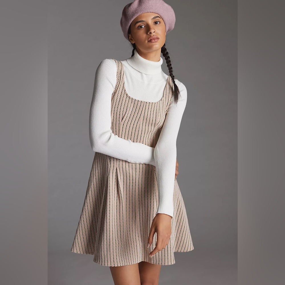 Anthropologie Maeve Jacquard Mini Dress with tie detail - Picture 2 of 16